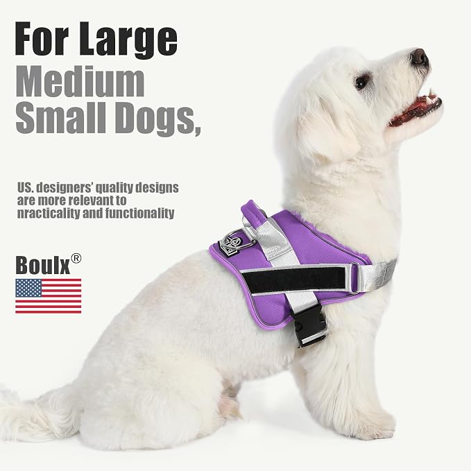 Dog Harness, No-Pull Reflective Dog Vest, Breathable Adjustable Pet Harness with Handle for Outdoor Walking - No More Pulling, Tugging or Choking (Lavender, X-Small (Pack of 1)) - Image 5
