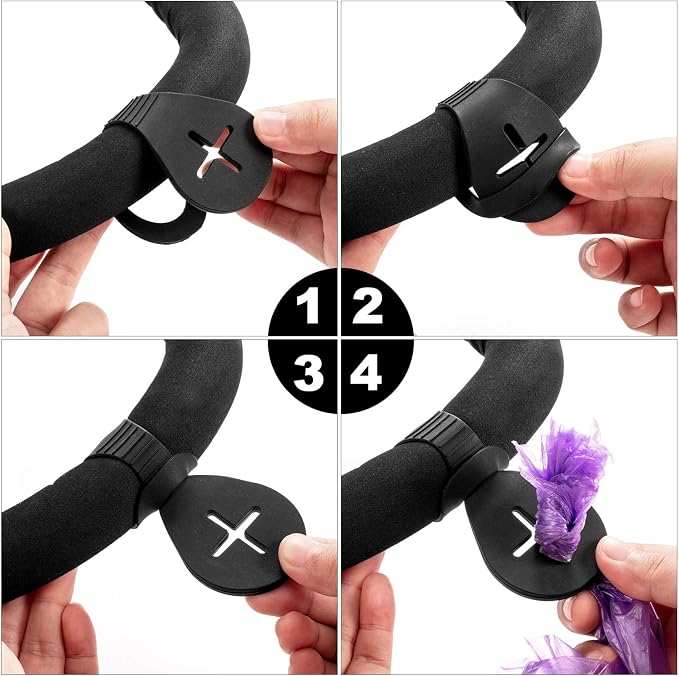 Boao 4 Pieces Pet Poop Bag Holder for Leash Dog Waste Bag Carrier Handy and Easy Use Dispenser Accessories - Image 4