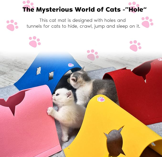 4-Way Cat Tunnels for Indoor Cats, Interactive Toys with Plush Ball | 35.4" Multi-Entrance Cat Play Tunnel with Cozy Hideaway Space, Provides Enrichment, Exercise, Exploration & Interactive Play - Image 5