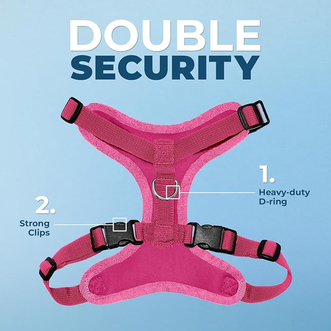 Voyager Step-in Lock Dog Harness - Fuchsia, X-Large | 23 - 28" in Chest, Adjustable, Breathable Air Mesh, Lightweight for Daily Walks, Strong Clips, Heavy Duty D-Ring - Image 2