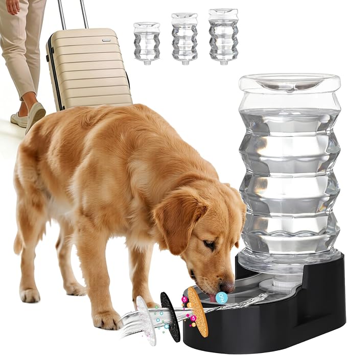 RIZZARI 8L Dog Water Bowl Dispenser:Spill Resistant Multi Pet Solution | Cleaner Drinking Water / Dishwasher Safe Bowl / Auto-Refill with No Pump / Spill Resistant / No Electricity by RIZZARI
