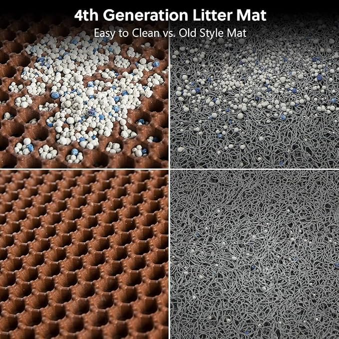 Cat Litter Mat, Kitty Litter Trapping Mat, Honeycomb Double Layer Mats, No Phthalate, Urine Waterproof, Easy Clean, Scatter Control, Catcher Litter Tray Box Rug Carpet - Image 3