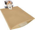 Cat Litter Trapping Mat, Double Layer Waterproof Proof Litter Box mat, Non-Slip Design, Easy to Clean, Beige Cat Box Mat 29.9'' x 24''Inch by Unknown