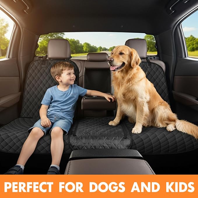 NECKORY Dog Car Seat Cover for Back Seat, Fits Cars/SUVs/Trucks, M-Black - Image 8