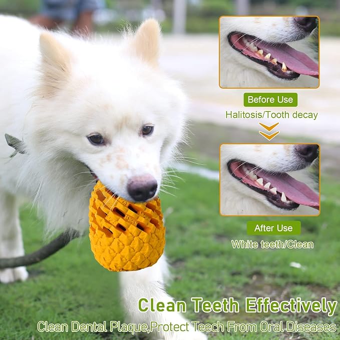 Indestructible Pineapple Dog Toy - Gaint Aggressive Chewers Training | Heavy Chew, Treat Dispenser, Power Chewer, Durable Puzzle, Tough Interactive, Easy Clean - Image 4