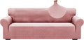 ZNSAYOTX 1 Piece Jacquard Couch Covers for 3 Cushion Couch High Stretch Sofa Cover for Pets Dogs Anti Slip Extra Large Sofa Slipcovers Furniture Protector (X-Large,New Pattern Rose) by ZNSAYOTX