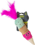 Quirky Kitty Ice Cream Kicker Catnip Crinkle Feather Soft Plush Cat Toy | Large Kicker Cat Toy for Bunny Kicks, Pouncing & Batting | Interactive Catnip Toy for Active Play by QuirkyKitty