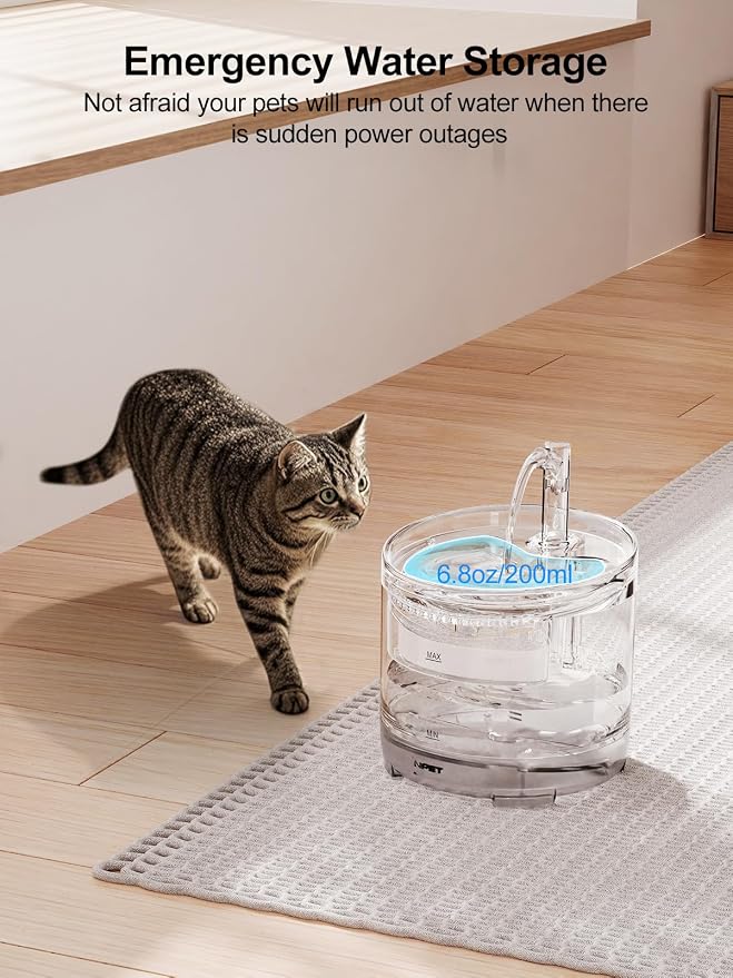 NPET Cat Water Fountain WF050TP 1.5L Automatic Pet Drinking Fountain with Replacement Faucet Kit - 8 Replacement Filters (No Adapter) - Image 9