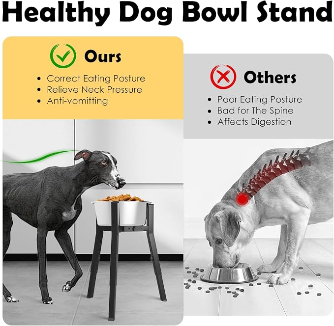 SHAINFUN Raised Dog Bowl Stand, Adjustable Height & Width, Single Elevated Food Water Holder, Bowl Not Included - Image 2