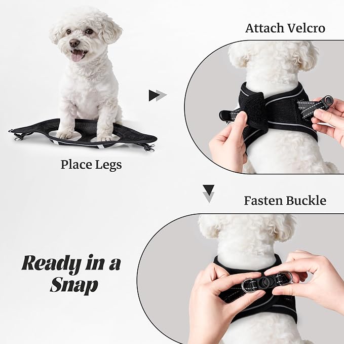 No Pull Dog Puppy Harness and Leash Set Reflective Mesh Vest Medium - Image 4