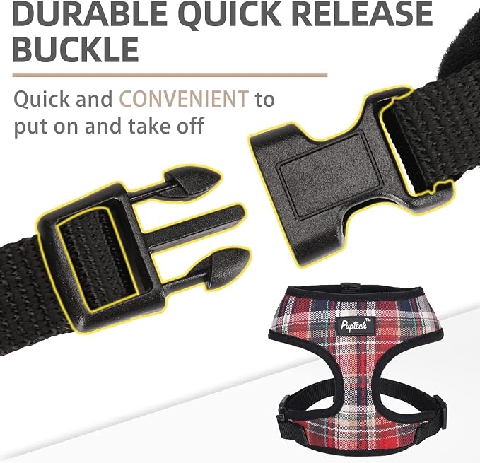 PUPTECK Small Dog Harness and Leash Set No Pull for XS XXS Sized Dogs Puppy | Escape Proof No Choke Pet Cat Adjustable Soft Padded Walking Vest - Image 4