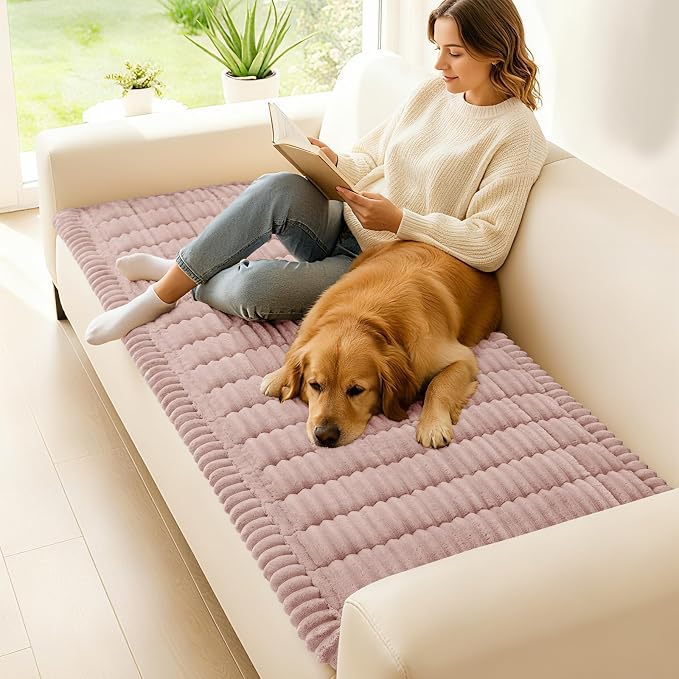 hyha Couch Cover for Dogs, Washable Non Slip Plush Flannel Sofa Protector | Thick Flannel, Anti-Slip Backing, Pet Hair & Scratch Protection, Fits Sofa & Loveseat (27.6" x 27.6") - Image 2