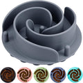 Slow Feeder Dog Bowls Insert, Bestalk Soft Silicone Slow Eating Feeder Insert with Suction Cups for Small, Medium and Large Dogs, Fit into Basic and Elevated Dog Bowls, Grey by BESTALK