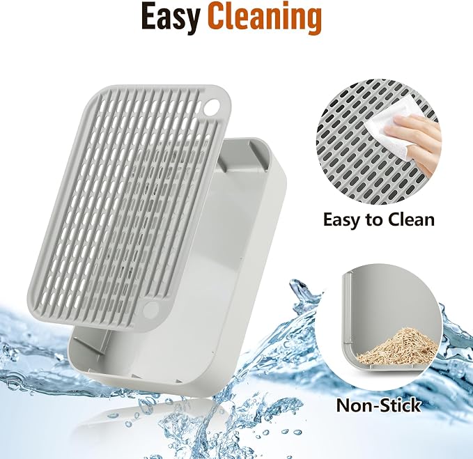 Cat Litter Box Step with Filter Function, Non-Slip Cat Step, Light Grey | Double Layer Litter Box Ramp for Kitten & Elderly Cats, Litter Catcher for Automatic Cat Litter Box, Easy to Clean - Image 6
