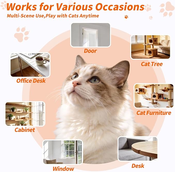 Interactive Cat Toys, Automatic Flying Bird Door Hanging Toy for Cats | USB Rechargeable Smart Sensor Toy for Indoor Cats, Self Play, Hunting Exercise and Mental Enrichment - Image 3