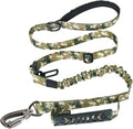 Hotsky Tactical Bungee Shock Absorbing No Pull Dog Leash,Blue Camo,4-6FT | Heavy Duty for Medium Large Dogs That Pull up to 660 lb,with Padded Double Handle ＆ Car Seatbelt,360°Rotating Locking Clasp by Hotsky