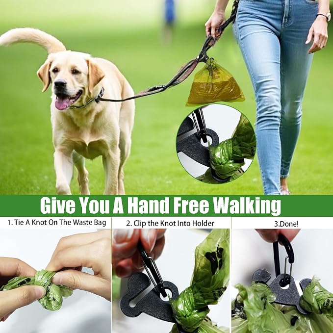 Dog Waste Bag Dispenser Pet Poop Bags Holder for Doggie Waste Bags Dispensers Soft Fabric Zipper Small Doggy Puppy Pouch for Leash Accessory Attachment with Carrier,Paw Print, No-XYBbk - Image 6