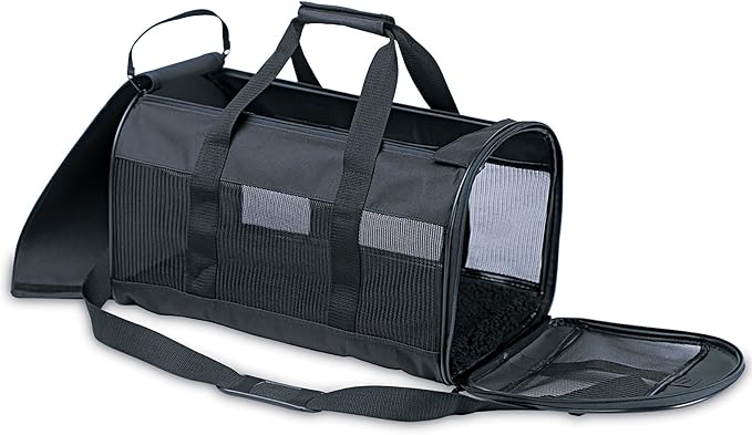 Petmate Soft-Sided Kennel Cab Pet Carrier, Black | For Dogs and Cats Up to 15 Pounds by Petmate