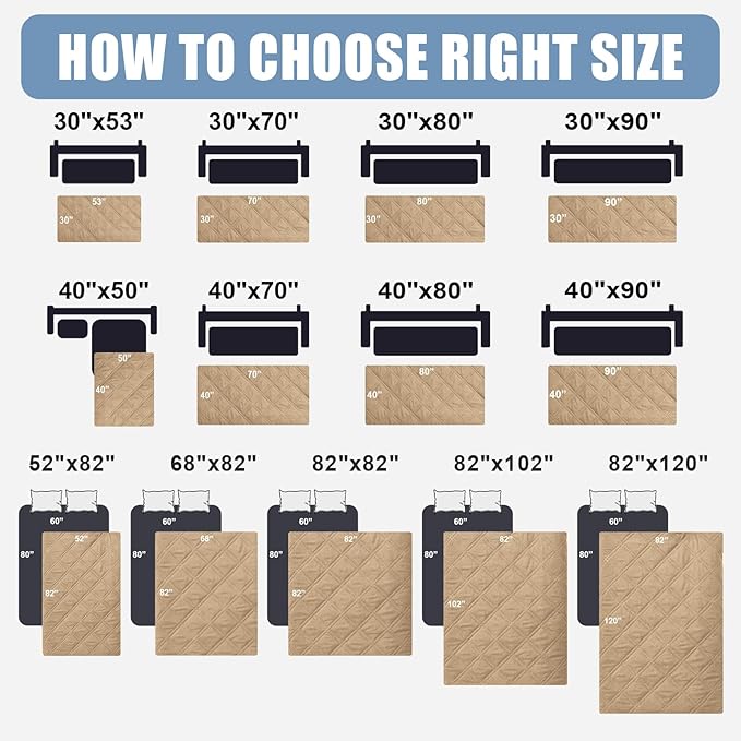 Smiry Waterproof Reversible Pet Couch Covers for Dogs | Pet Friendly, Soft Fabric, Washable Sofa Furniture Protector for Dogs Cat Kids, Checkered (40"x70", Camel/Camel) - Image 6