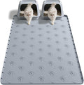 Cat Litter Box Mat, 40"*28" Large Silicone Cat Litter Trapping Mat | Non-Slip Gray Kitty Litter Mat for Indoor Cats, Waterproof Pet Food Mats Easy to Clean & Soft on Kitty Paws by JUJOMAT