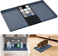 URMONA Waterproof Silicone Under Sink Mat 19'' x 12'' Shelf Liner for Kitchen and Bathroom, Cabinet and Counter Protector, Storage and Organizers, Litter Mat, Pet Cat Puppy Essentials(Dark Grey) by URMONA