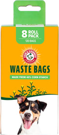 Arm and Hammer Plant Based Dog Poop Waste Bags, 120 Count, Green | With Activated Baking Soda, 9 x 14 In by ARMHAMMER