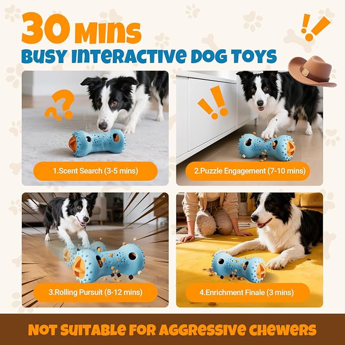 FOXMM Interactive Treat Dispensing Dog Toys – Adjustable Puzzle Toy | To Keep Dogs Busy, Enrichment, Mental Stimulation, Cognitive Fun and Boredom Buster for Puppy Teething, Small & Medium Dogs - Image 2