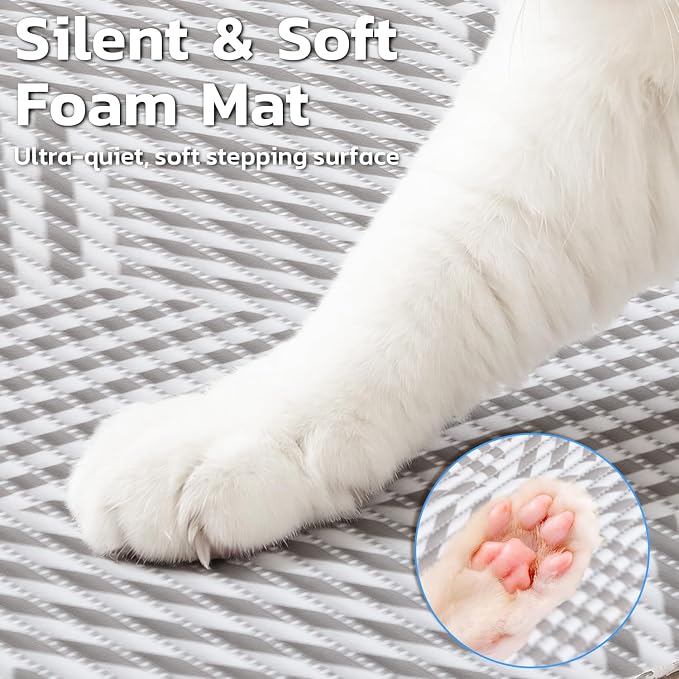 Cat Litter Mat, 40"x25" Jumbo Foam Litter Box Mat | Extra Large Coverage, Soft on Paws, Trimmable Design, BPA-Free Foam, Leak-Proof, Machine Washable, Beige Geo - Image 3