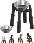 Elevated Dog Bowl, Raised Dog Bowl Stand with Stainless Steel Bowl | Elevated Pet Water & Food Bowl for Medium Dogs, Stable and Anti-Slip Raised Bowl by CZPET