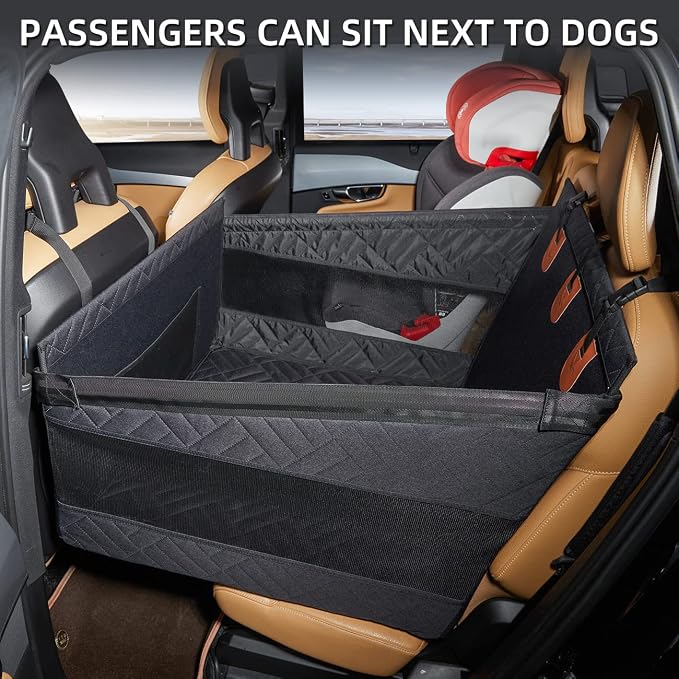 TKYZ Large Dog Car Seat,Back Seat Extender for Dogs,Hard Bottom Seat Cover | Waterproof,Pet Hammock Suitable for Large,Medium,Small Dogs,Pet Seats Protector for sedan, SUV and Truck,Black-L - Image 3