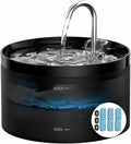 Cat Water Fountain Pet Fountain: 67oz/2L Cat Water Dispenser - Black Pet Dispenser - Faucet Dog Bowl - with 6 Filters + 3 Sponges - GIOTOHUN by GIOTOHUNPetLife