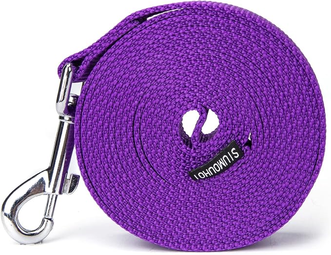 Strong Durable Nylon Dog Training Leash, 1 Inch Wide Traction Rope, 6 ft 10ft 15ft Long, for Small and Medium Dog (Purple, 15 Feet) - Image 4