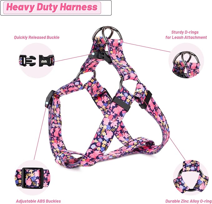 Dog Harness Leash Set Adjustable Heavy Duty No Pull Halter Harnesses for Small Medium Large Breed Dogs Back Clip Anti-Twist Perfect for Walking - Image 3