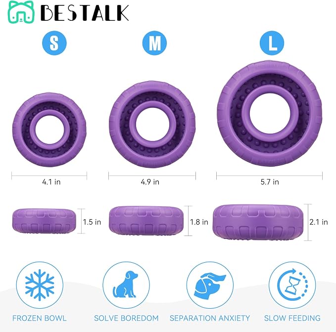Dog Enrichment Lick Bowl, Bestalk Slow Feeder Lick Mat for Dogs, Freeze Puzzle Licking Bowl for Anxiety Relief, BPA Free Silicone, Dishwasher Safe(Purple,S) - Image 6