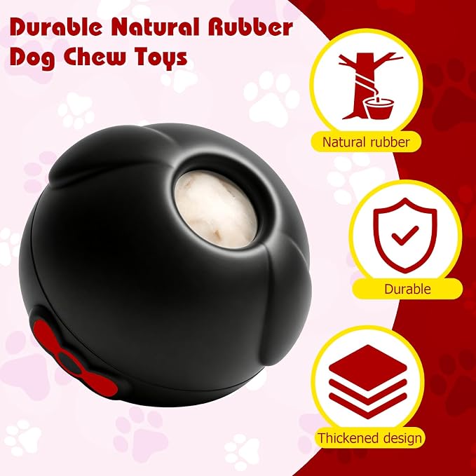 Yipetor Wobbly Dog Chew Toy, Frozen Treat Lick Ball for Medium Large Dogs | 4IN Enrichment Toy, IQ Puzzle, Keeps Them Entertainment, Chew Resistant, BPA-Free Rubber & Dishwasher Safe - Image 5