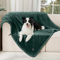 Luciphia Waterproof Blanket for Large Dog, Reversible Sherpa Couch Cover | waterproof pet blanket sherpa fleece reversible couch cover bed protector car from spills scratches, Dark Green 65" x 57" by luciphia