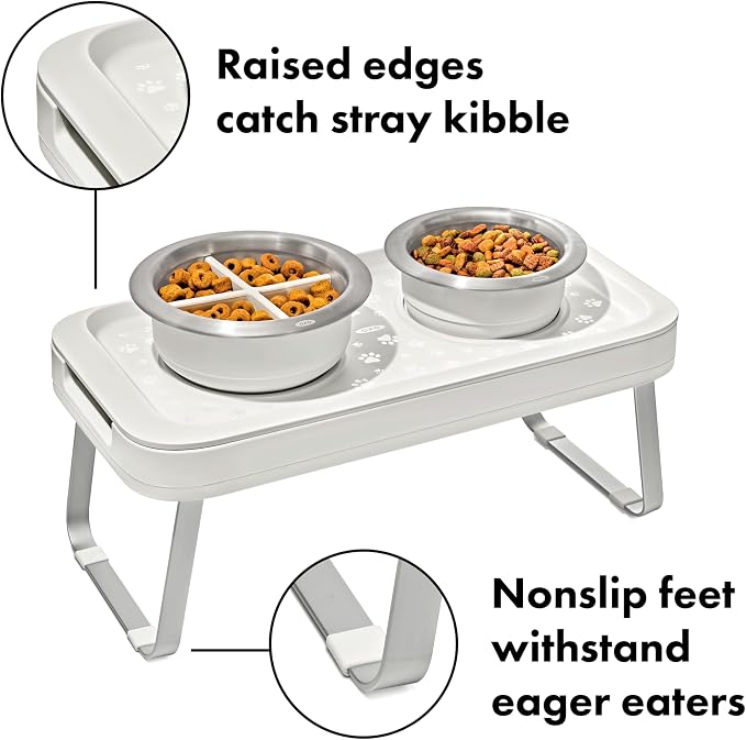 OXO Pet Adjustable Elevated Feeder | Keeps Dog Bowls Elevated, 2 Adjustable Heights Settings, Non-Slip Feet, Ideal for Food, Water, Dog & Cat Bowls - Image 4