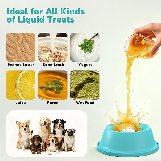 Slow Feeder Dog Licking Bowl, Anti-Removal Ball Liquid Feeding Bowl, No-Spill Leak-Proof & Jam-Free Rolling, Food-Grade Detachable Design, 10oz Capacity for Large Medium Small Dogs and Cats - Image 7