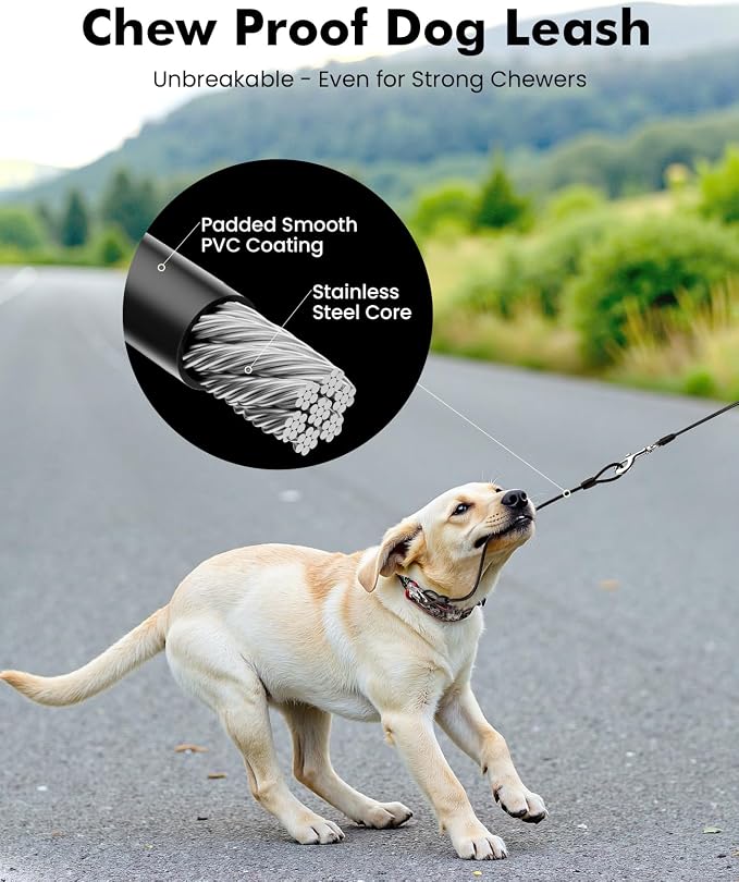 Pecute Retractable Dog Leash 26ft with Chew Proof Extender for 33-110 lbs | Heavy Duty Dog Leash Retractable for Large Biter with Poop Bag Holder, Anti-Slip Grip, Reflective, 360° Tangle-free - Image 3
