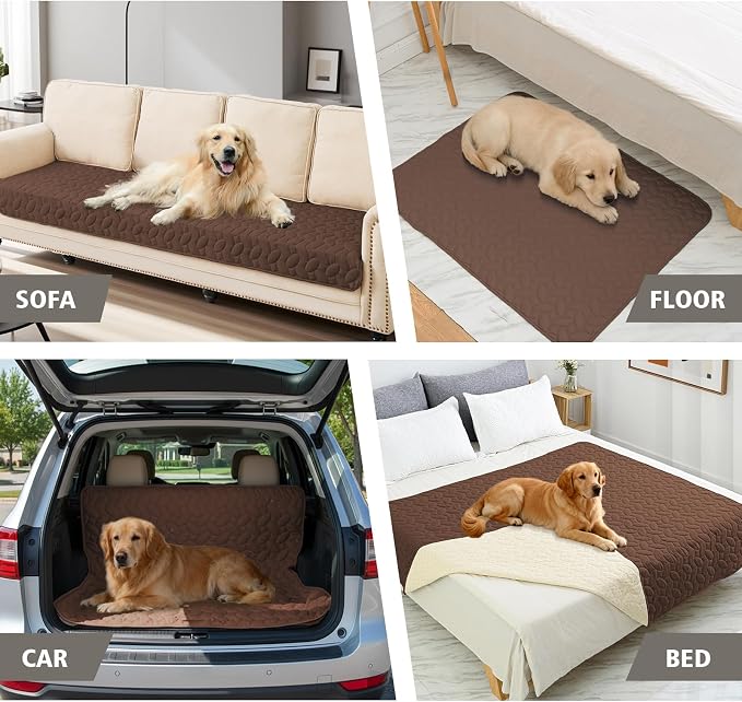 Ameritex Pet Bed Cover Dog Bed Blanket for Sofa and Furniture Waterproof New Pattern Design (52x82 Inch, Chocolate) - Image 3