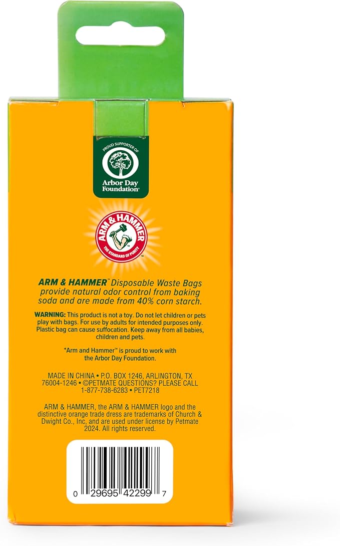 Arm and Hammer Plant Based Dog Poop Waste Bags, 120 Count, Green | With Activated Baking Soda, 9 x 14 In - Image 4
