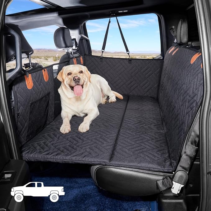 YJGF Hard Bottom Dog Car Seat Cover for Full-Size Trucks,Back Seat Extender | Strong Support,More Rest Space,Waterproof, Scratch Resistant,Car Seat Protector,Dog Hammock for Full-Size Truck by YJGF