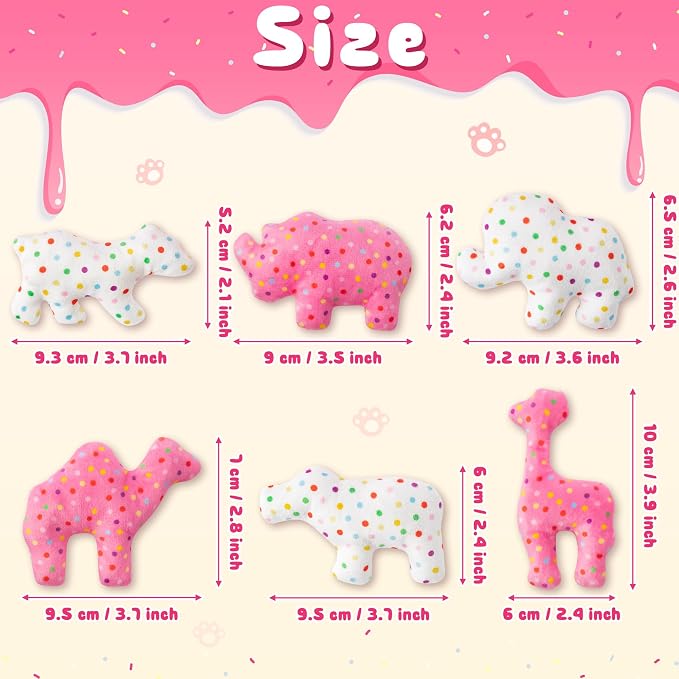 MALLMALL6 6Pcs Frosted Animal Cookie Catnip Crinkle Paper Sound Toys Gift for Cat, Catmint Teething Chew Kick Interactive Toy for Indoor Cats, Soft Candy Pet Presents Supplies for Kitten Lover - Image 4