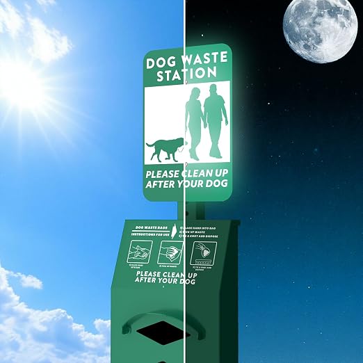 POCHAR Aluminum Outdoor Dog Bag Dispenser with Pick Up Sign for Pet Waste | Rust-Proof Wall-Mounted Poop Bag Dispenser for Dog Waste, Includes Lock & Mounting Hardware - Image 7