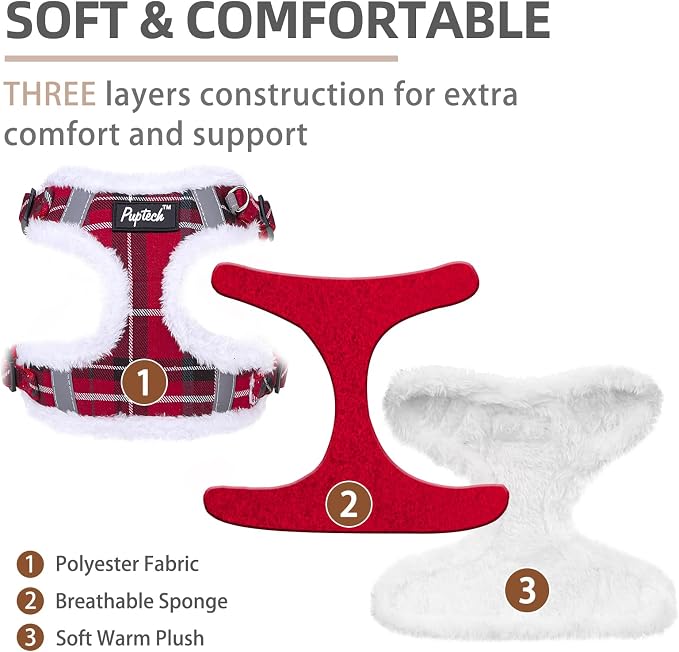 PUPTECK Dog Harness and Leash Set Medium Sized, Step in No Pull Adjustable Puppy Cat Harness Reflective Pet Vest - Image 2