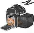 Expandable Pet Carrier: NOBLE DUCK Soft-Sided Cat Dog Carrier 17x11.8X(11.6+4.3) Inches Small Medium Cats Dogs Portable Travel Carrier Up to 25 Lbs Black by NOBLE+DUCK