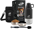 3-in-1 Dog Water Bottle – Insulated Stainless Steel Travel Bottle with Food Bowl, Leakproof, Carrying Bag & Brush by Unknown