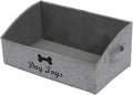 Geyecete Foldable Fabric Trapezoid Organizer Box - Collapsible Basket for Dog Toys (Gray) by Geyecete