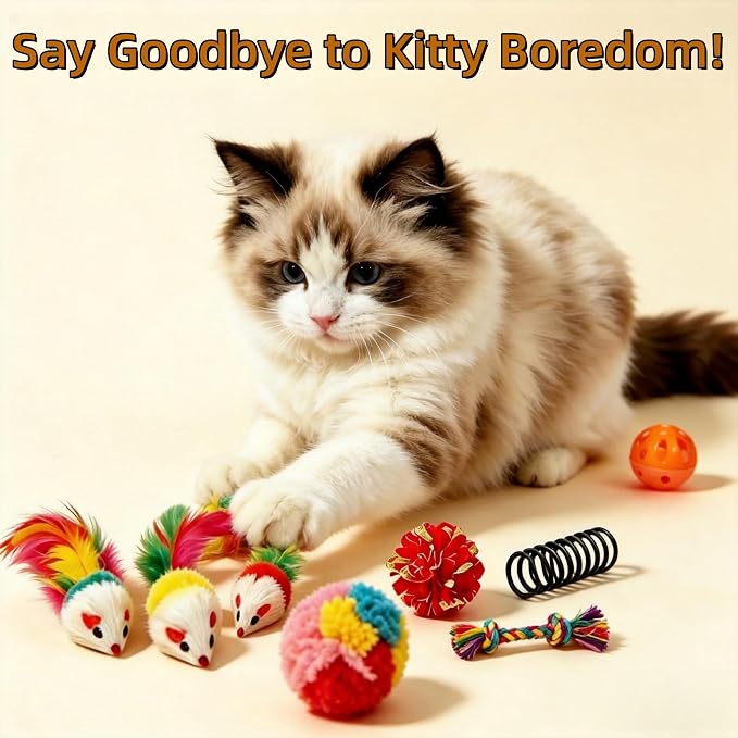 46 PCS Cat Toys for Indoor Cats, Kitten Toys with Mint Catnip for Kittens | Relieves cat boredom; reduces destructive behavior; safe material; various interactive styles; stimulates hunting instinct - Image 3