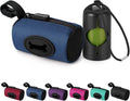 Gobeigo 2-in-1 Dog Poop Bag Holder【Easy Pull-Out Version】(Navy Blue) | Hard Plastic Insert & Soft Fabric Bag Snap-On Strap Dispenser Fits Retractable and Standard Leashes with 1 Roll Bags by Gobeigo